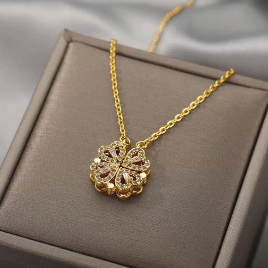 Collar Trebol 🍀 Y Corazones ♥️ + Caja de Regalo