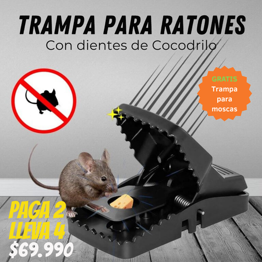 Trampa para ratones Cocodrilo - Paga 2 Lleva 4  + OBSEQUIO: Trampa para moscas GRATIS🎁